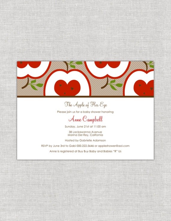 Apple of Our Eye Neutral Baby Shower Invitation Il_570xn