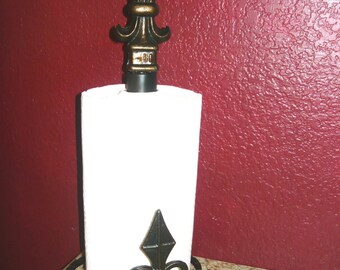 Iron Paper Towel Holder - FREE USA SHIPPING - Old World, Tuscan, Kitchen, Fleur de Lis, French Country, New Orleans, Original Design