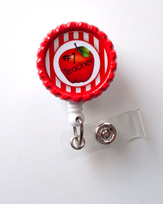 No. 1 Teacher Retractable Badge Reels Teacher Badge