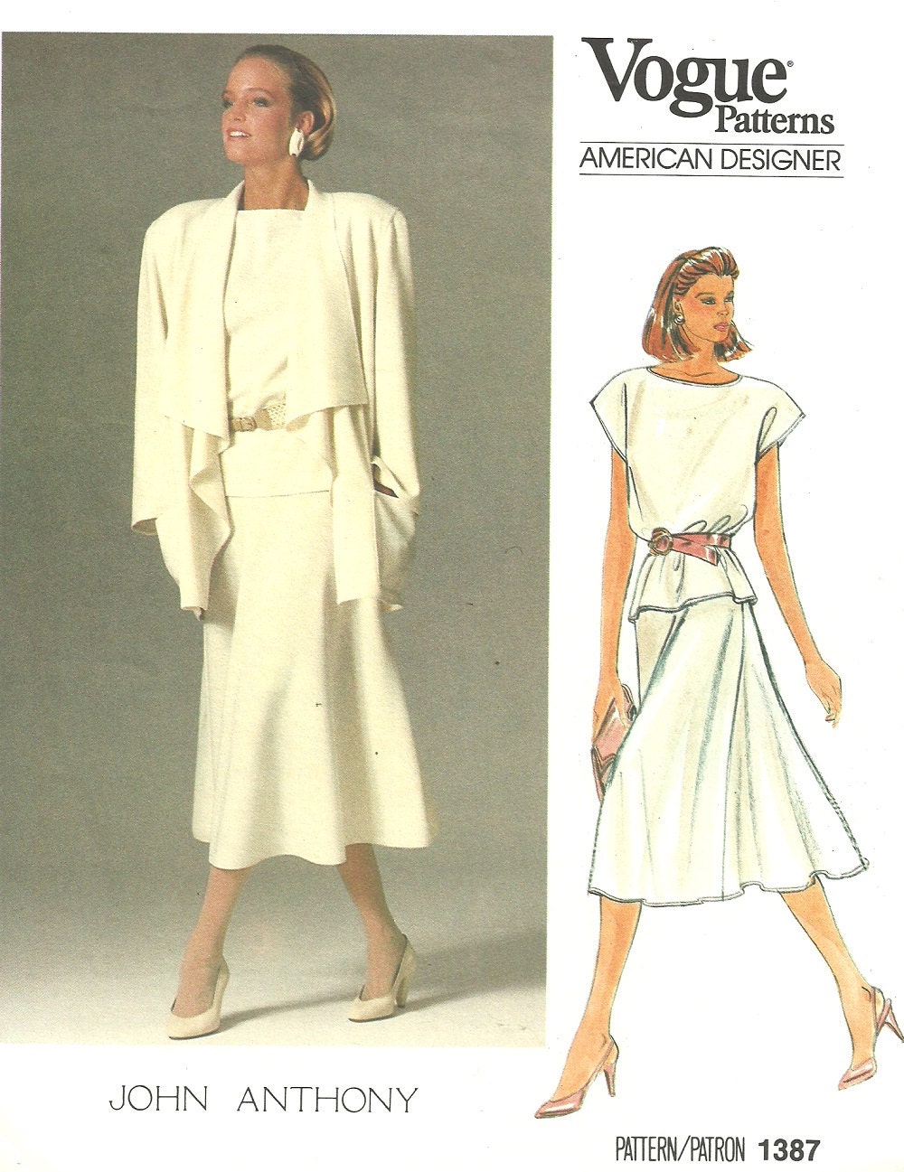 Vogue 1387 / Vintage Designer Sewing Pattern By John Anthony