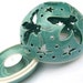 Mint Candle Holder Handmade Pottery Flying Bees Turquoise Mothers Day Aqua Green Art Spring Summer Home Decor IN STOCK