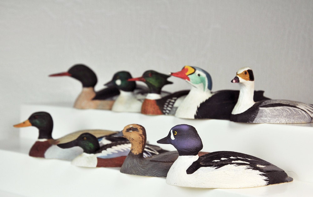 Vintage Set 36 mini DUCK DECOYs designed by KOELPIN hand