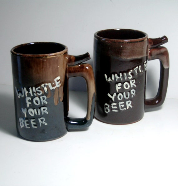 Whistle Two  whistle Mug Mugs, Wet Your Set, Whistle Beer Mugs  Vintage  cups vintage Whistle