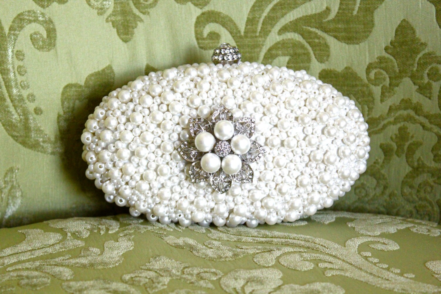 Ivory Pearl Clutch Bridal Clutch Bridal Minaudiere