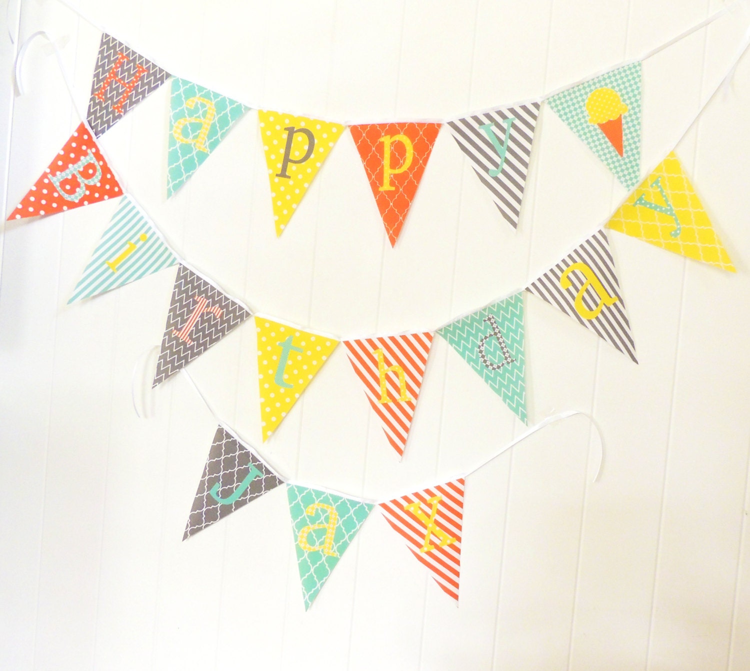 Personalized Fabric Pennant Flags Baby Name Banner Nursery