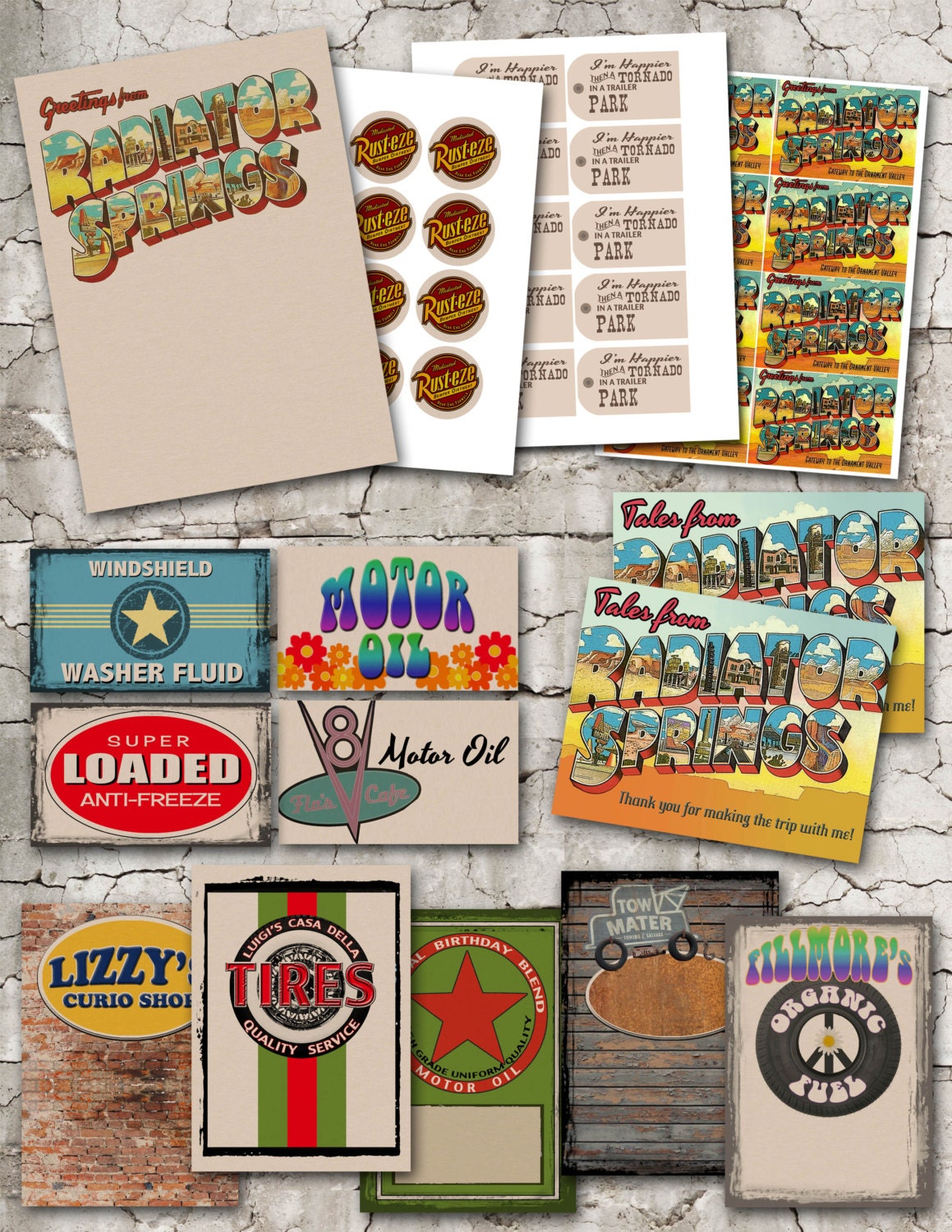 Party Pack-Vintage Radiator Springs Printable