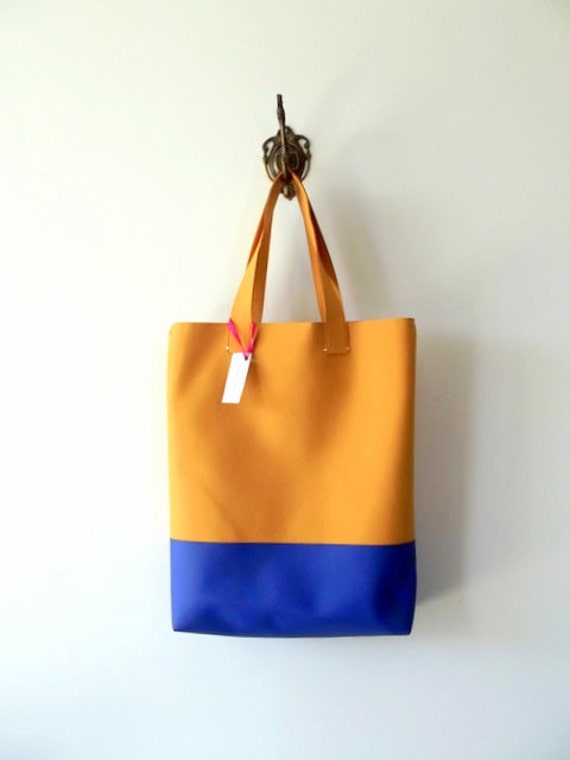 tanned leather tote bag / vegan shopper bag / every day bag