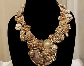 Multi Strand Necklace Formal Statement by HopscotchCouture on Etsy