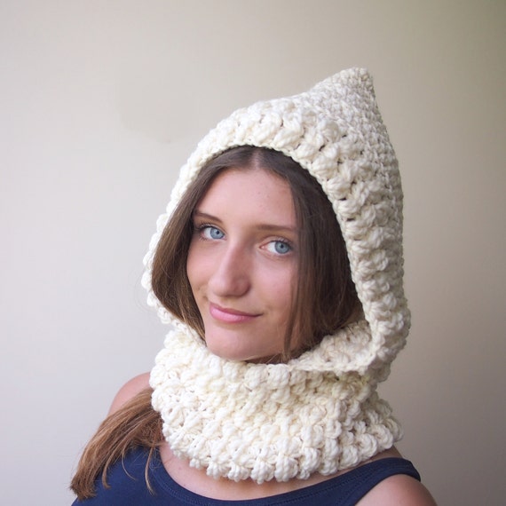 oversized hood cowl, scarf, hooded pattern pixie  pixie PATTERN hood chunky PDF chunky  scarf  crochet