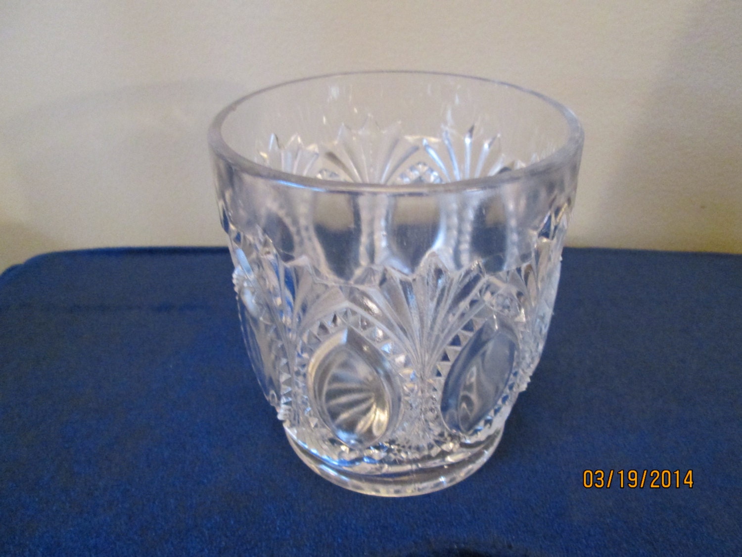 Vintage Spoon Holder Jam Jar Spooner Holder Cut Glass