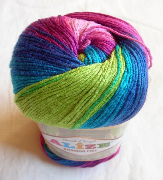 Alize Bamboo Fine Yarn Hypoallergenic Yarn Batik by HandyFamily