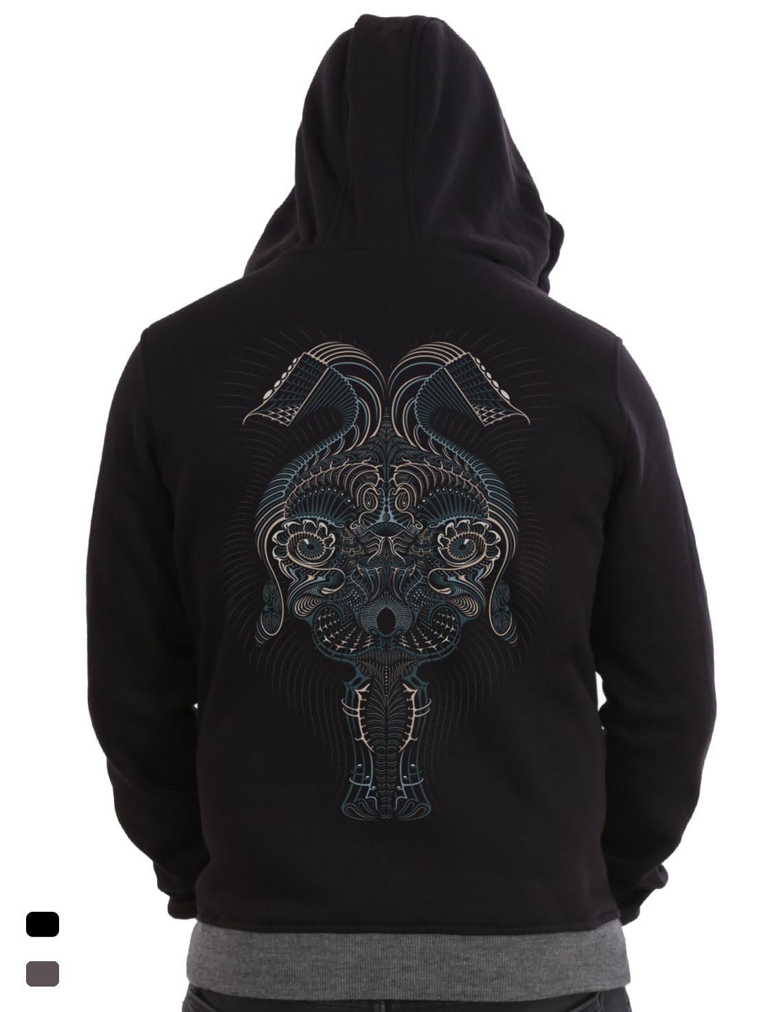 SALE Black hoodie Sweater screen printed hooded by IIISOLIII