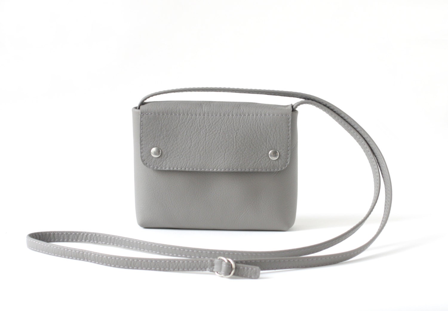 small grey crossbody purse