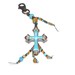 SALE Turquoise Blue and Copper Cross Beaded Keychain Unique Gifts Easter Gifts for her under 20