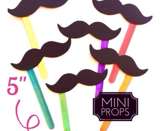 Set of 12 MINI Props - Kid Friendly Mustaches on a stick - Photo Booth Props