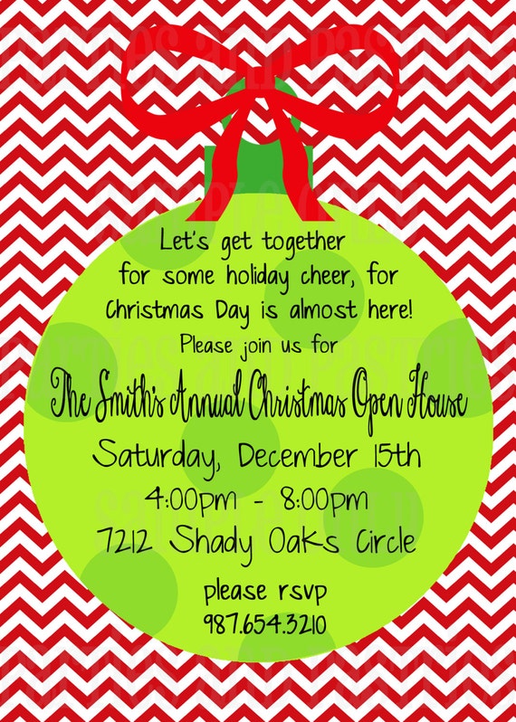 Items similar to Open House or Christmas Party Invitation on Etsy