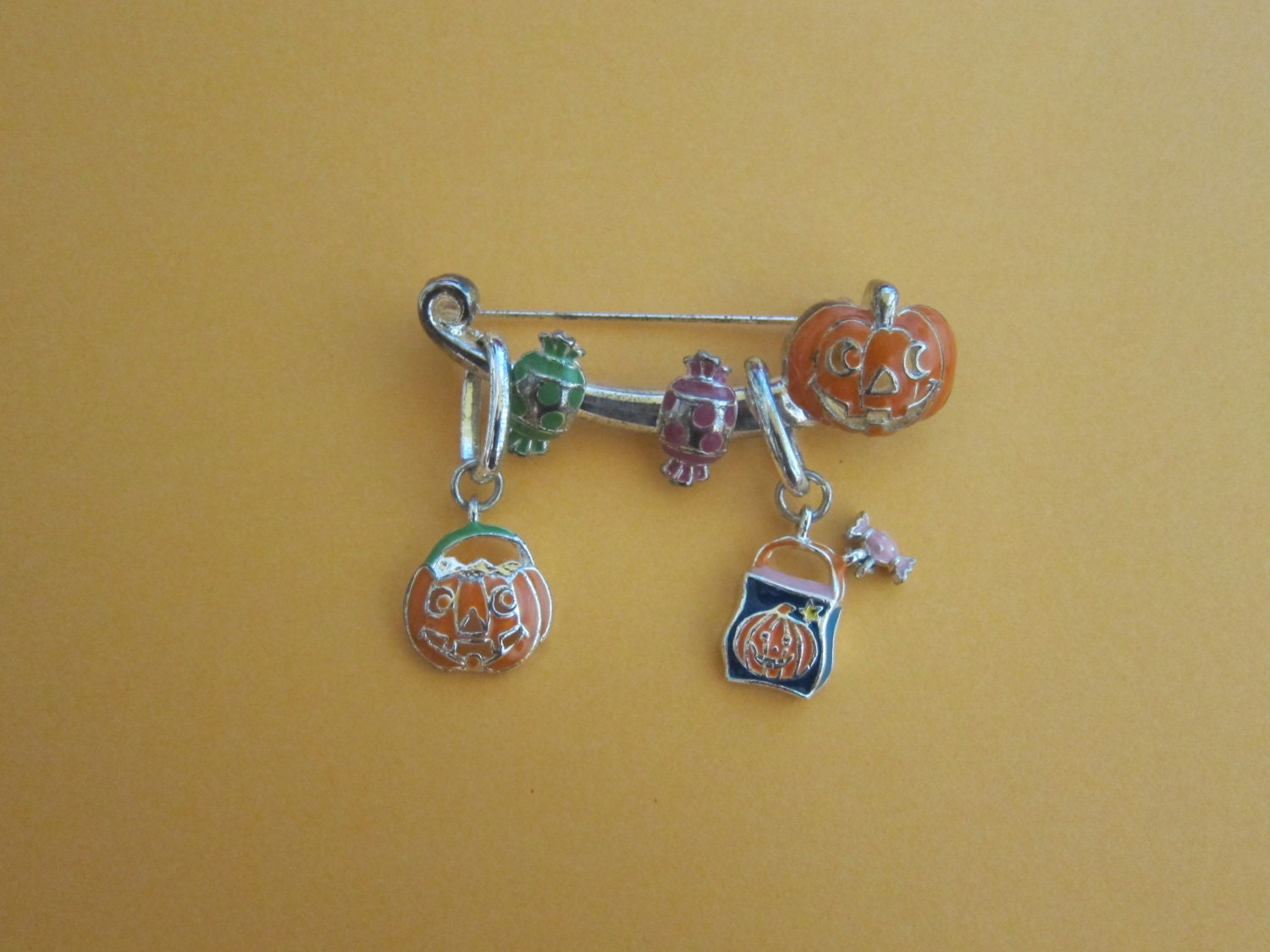 SFJ Vintage Halloween Charms Brooch by on Etsy