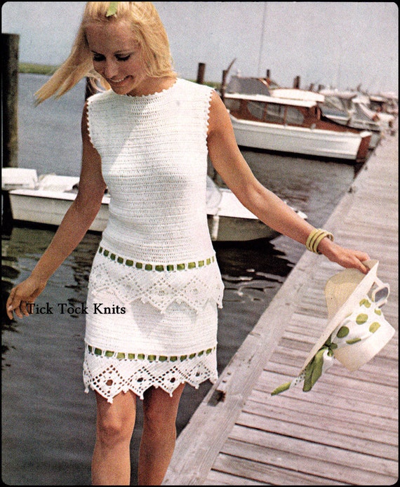 No.281 PDF Crochet Dress Pattern Vintage Women's Tiered