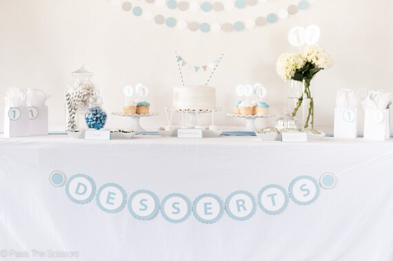 DESSERTS Banner, Baby Shower Banner, Dessert Table Banner, Boy Baby Shower Il_570xn