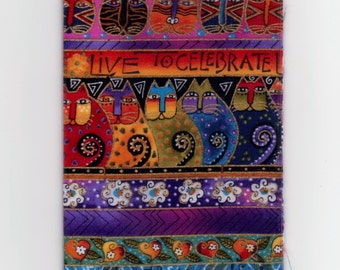 Passport Cover Cats 2 Laurel Burch Fabric & Vinyl Destination Wedding Favor Teams Cruise Travel Accessory Bridal Party Gift Card Holder