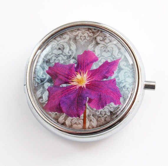 Flower pill case Flower pill box Pill Box Pill Case Pill