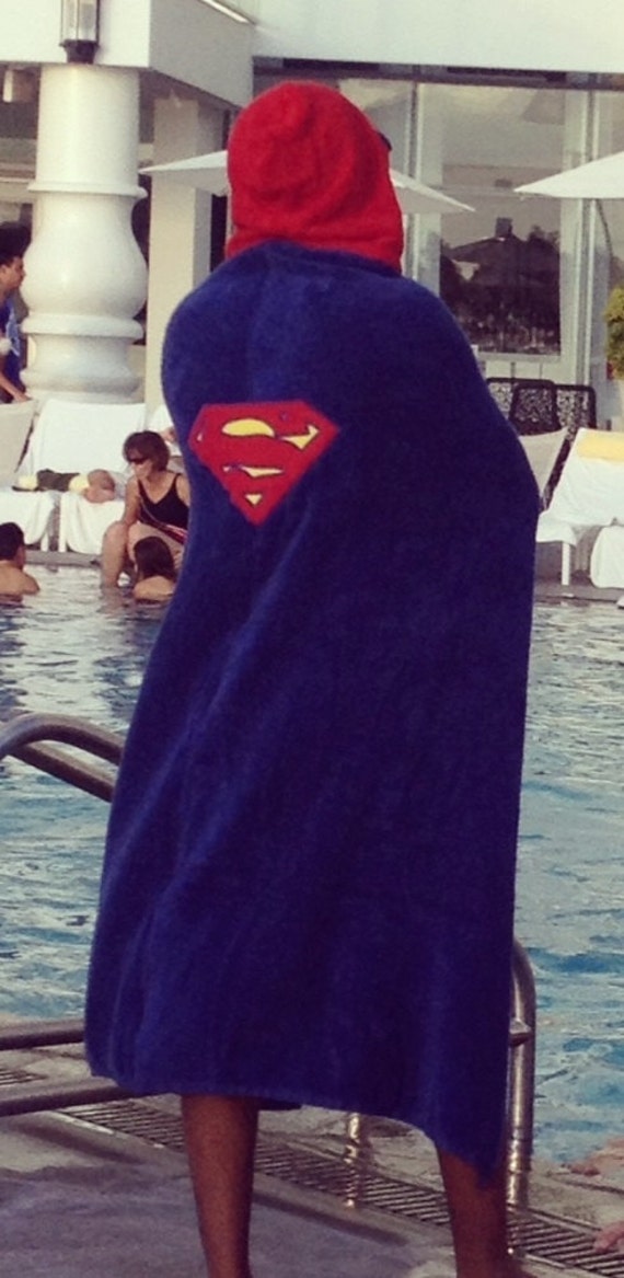 Adult Superhero Hooded Towel Free Personalization