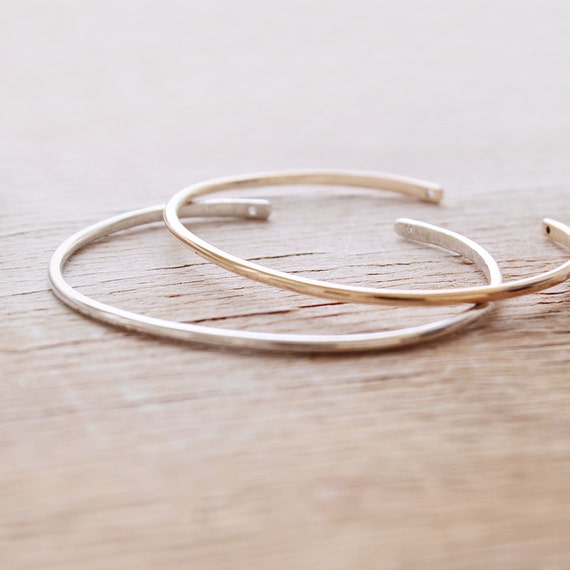 Thin 14k gold bangle bracelets on sale