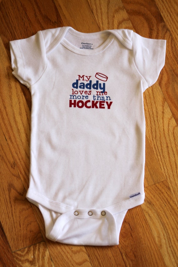 Personalized Baby Onesie HOCKEY My mommyany name loves