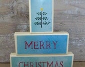 Merry Christmas, Wood Stacking Blocks,  Stacking Blocks, HAFAIR