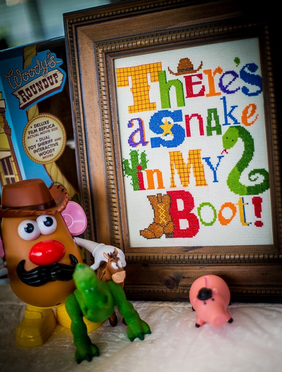 Snake in My Boot Cross Stitch Digital Pattern / Toy Story