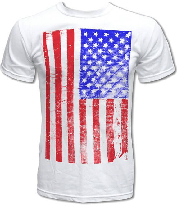 Distressed American Flag T Shirt Graphic Tees by StrangeLoveTees