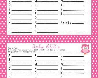 Items similar to Baby Shower Games (3 Games!) - Instant Download - Pink ...
