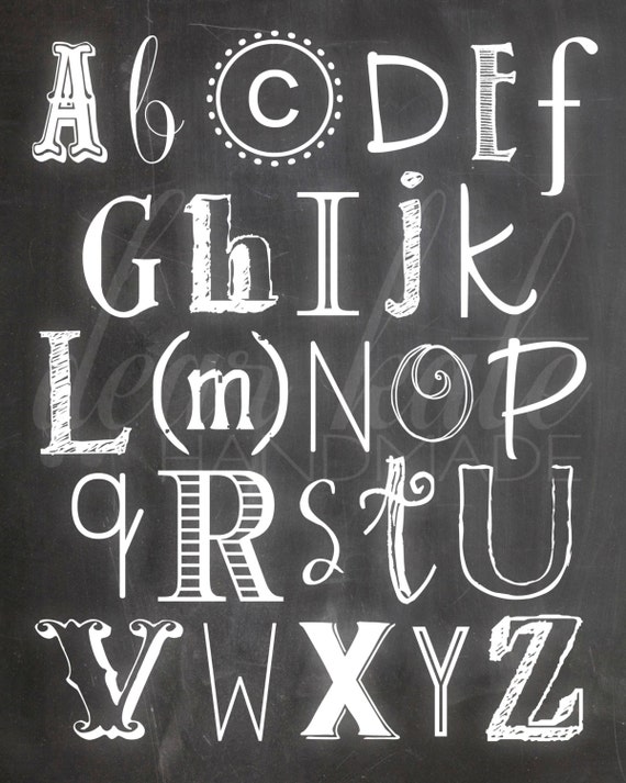 Alphabet Chalkboard Print