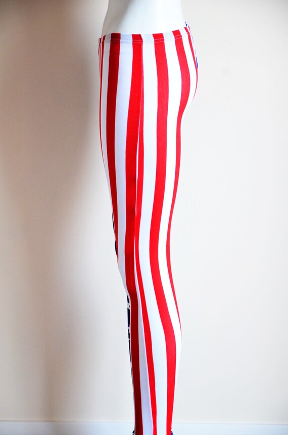 NEW Red and white stripe pantsWhite Stripe Red by VixenObscure