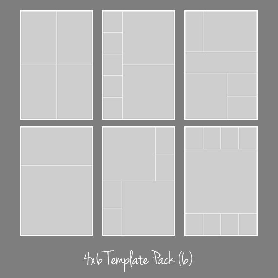 4x6 Photo Template Pack Collage Photographers Storyboard