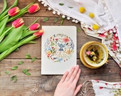 Eco notebook with garden watercolor illustration