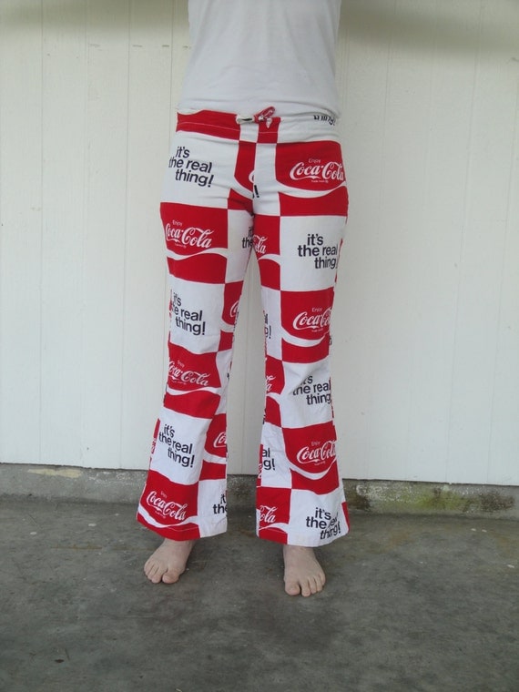 Vintage Coca Cola bell bottom pants red white cotton its THE