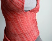 Red Top Knit Active Wear, Fun and Asymmetrical