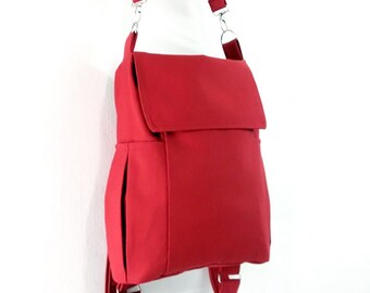 Canvas Bag Cotton bag diaper bag Shoulder bag Hobo bag Tote bag Messenger bag Purse Backpack Everyday bag Red Susie