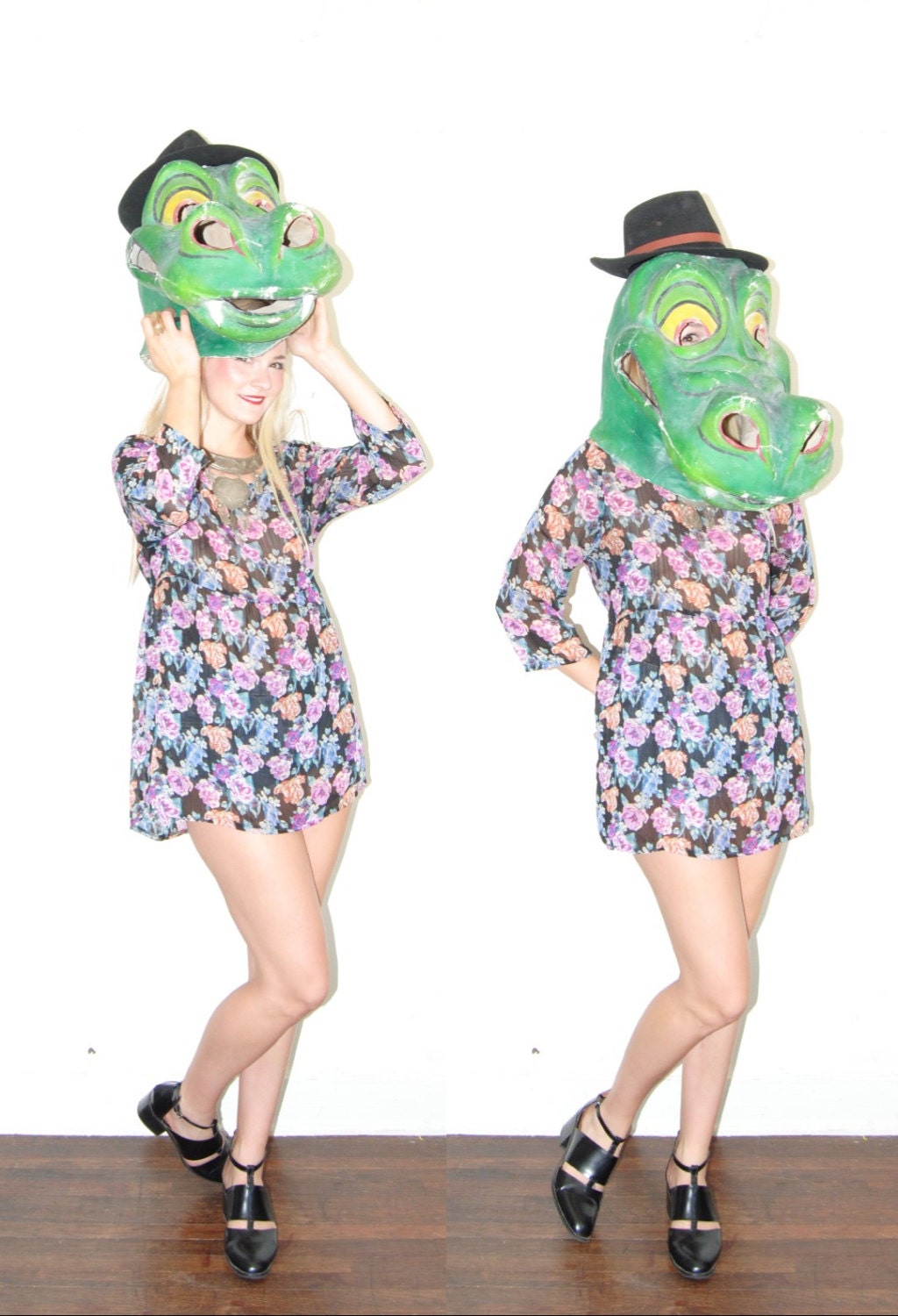 90s Floral Dress / Grunge Dress / Baby doll dress / backless