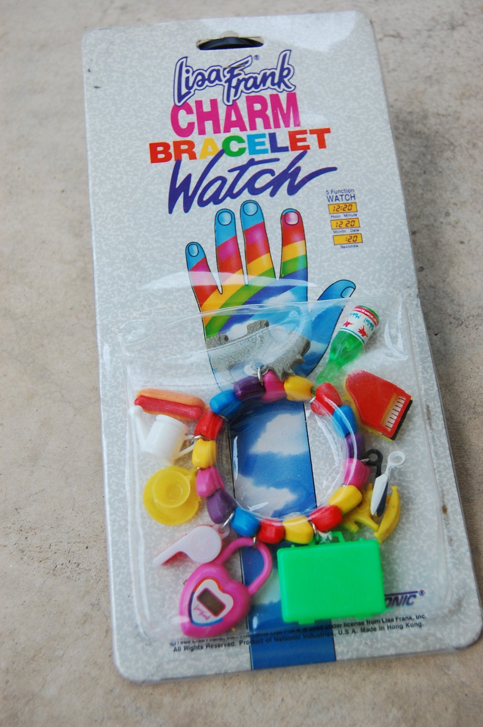 80s Rare Lisa Frank Rainbow Toy Charm Bracelet Deadstock Watch