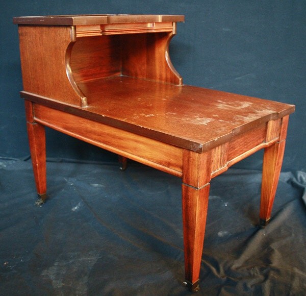 Vintage Wood Side Two Tiered End Table