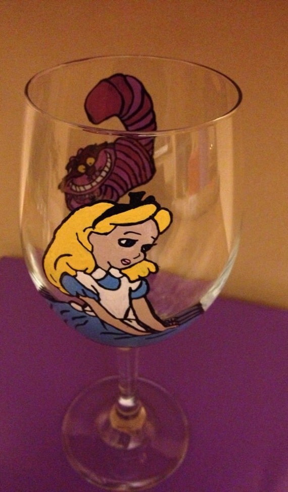Alice in Wonderland Wine Glass