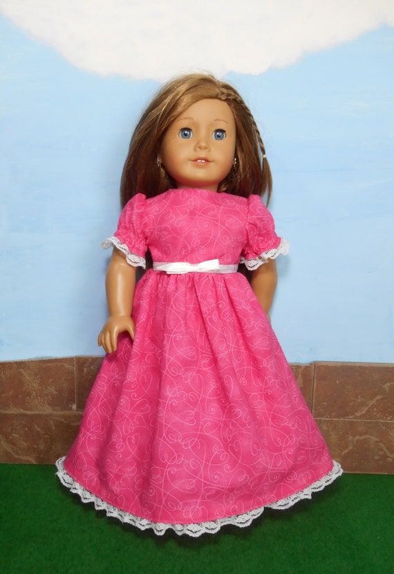 American Girl Doll Clothes Pink Dress Valentine's Day