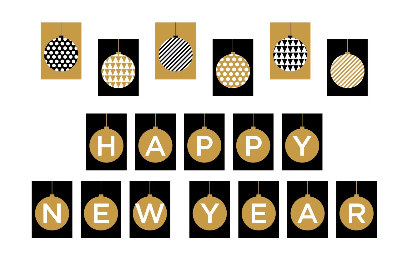 It is a picture of Unusual Happy New Years Banner Printable It's just an image of Unusual Happy New Years Banner Printable