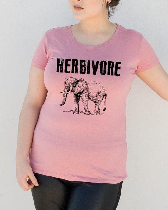 Herbivore Elephant Vegetarian Vegan T Shirt by VeganeseTees