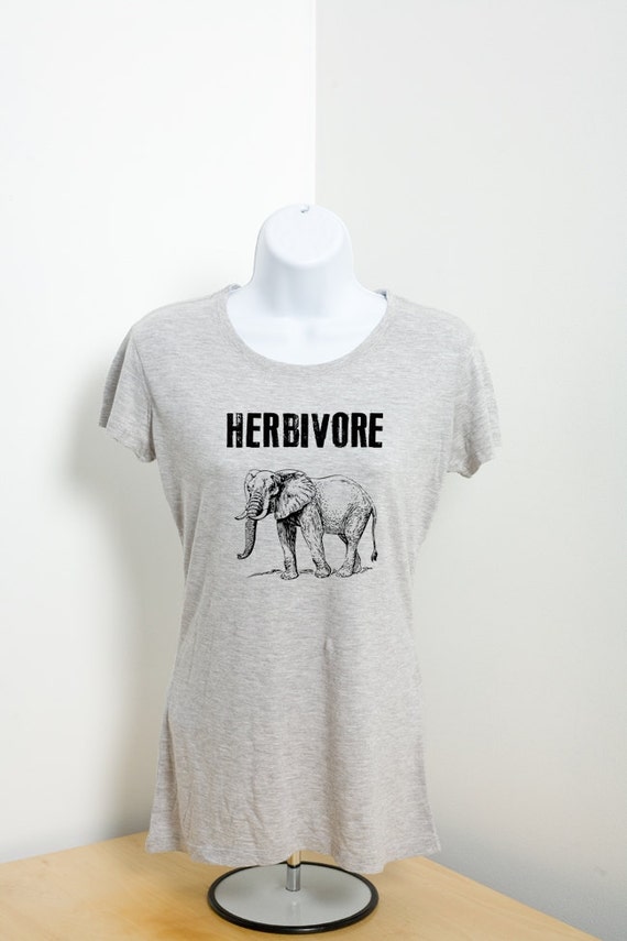 Herbivore Elephant Vegetarian Vegan T Shirt Organic Bamboo and