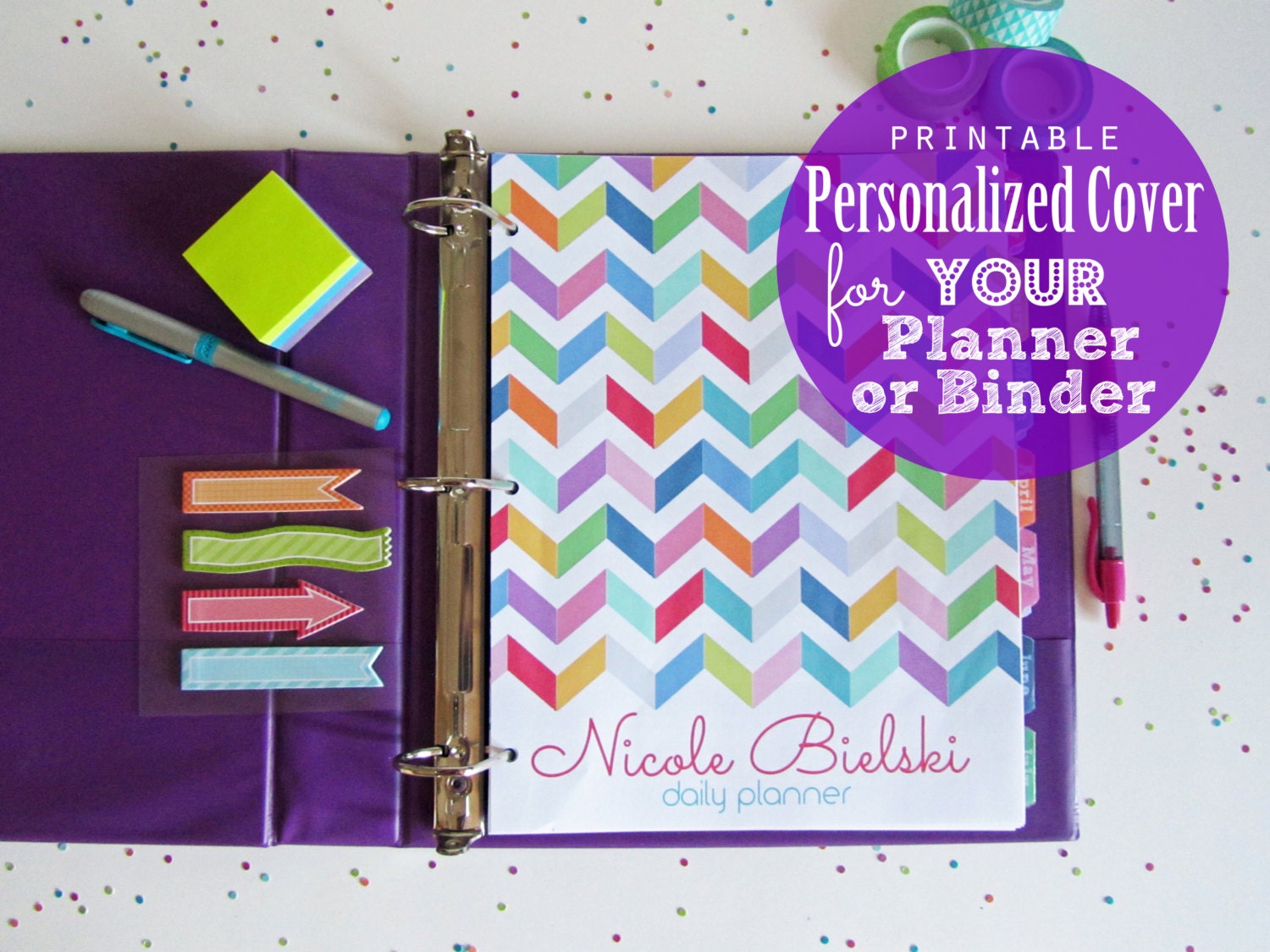 CUSTOM Personalized Planner Cover Printable by CleanLifeandHome