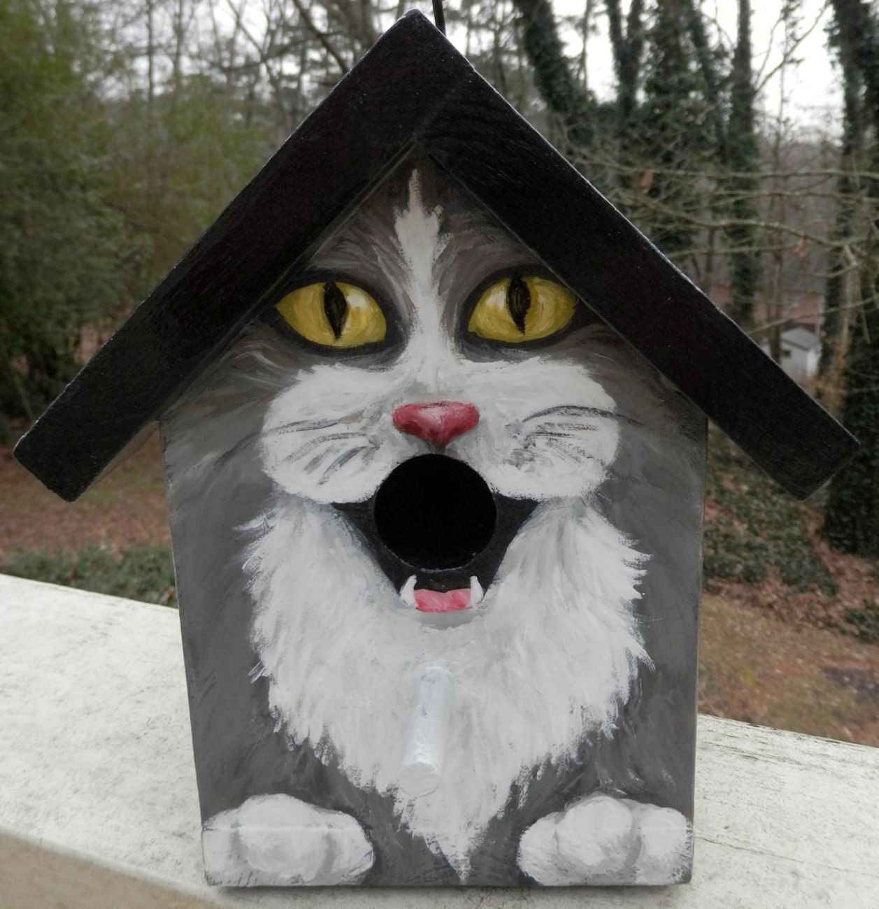 BIRD HOUSE Birdhouse Handpainted Wood Custom Made for the