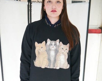 Three Cats Cat jumper, Cat sweatshirt, Cat sweater, Kitten sweatshirt, Kittens, Kitten top, Cats, Pets, Wildlife, Animals, Unisex, New